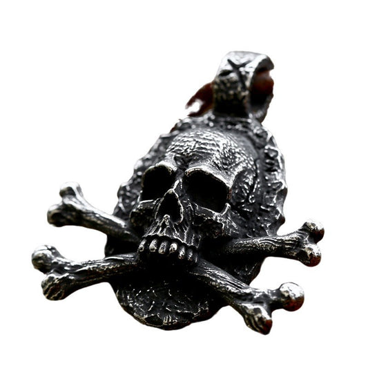 Wholesale Retro Skull Bone Pendant for Men in Titanium Steel