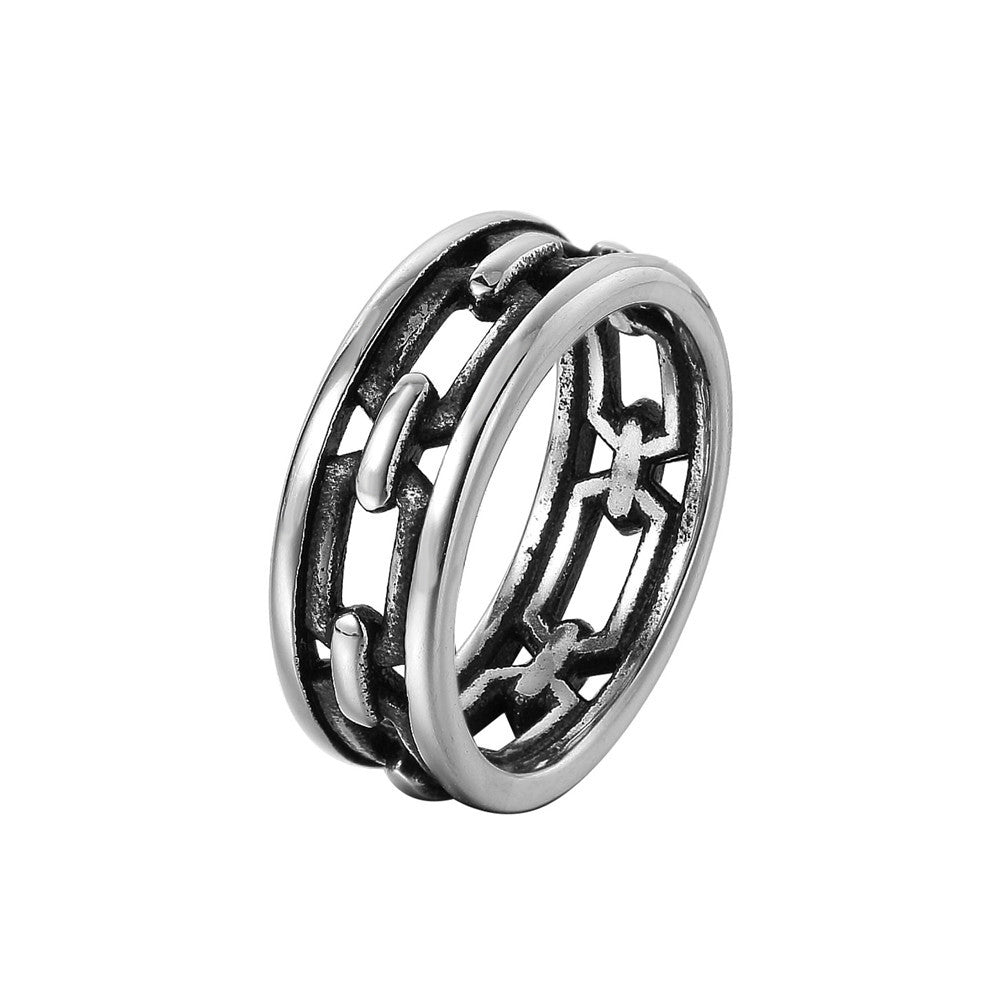 European and American Retro Stainless Steel Rings for Everyday Wear