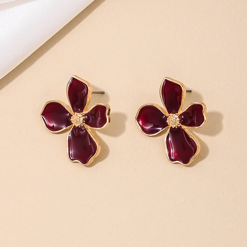 Dopamine Flower Metal Drop Earrings Set - Vienna Verve Collection