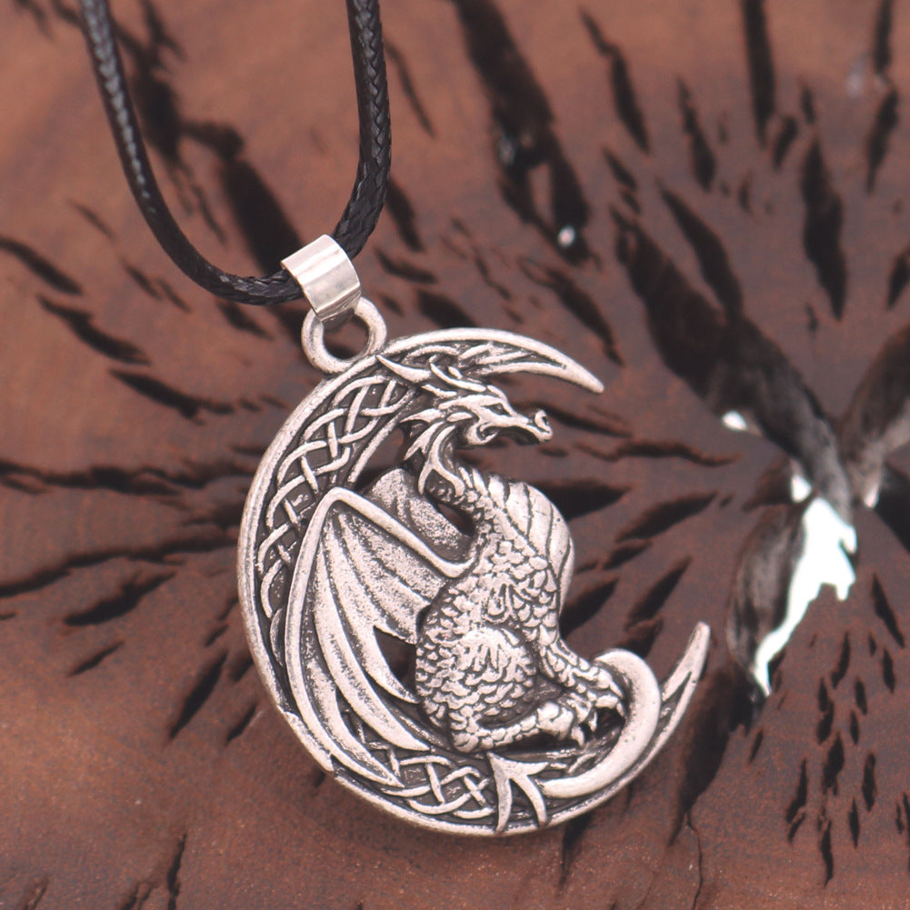 Dragon Hollow Pendant Necklace for Men - European and American Retro Style