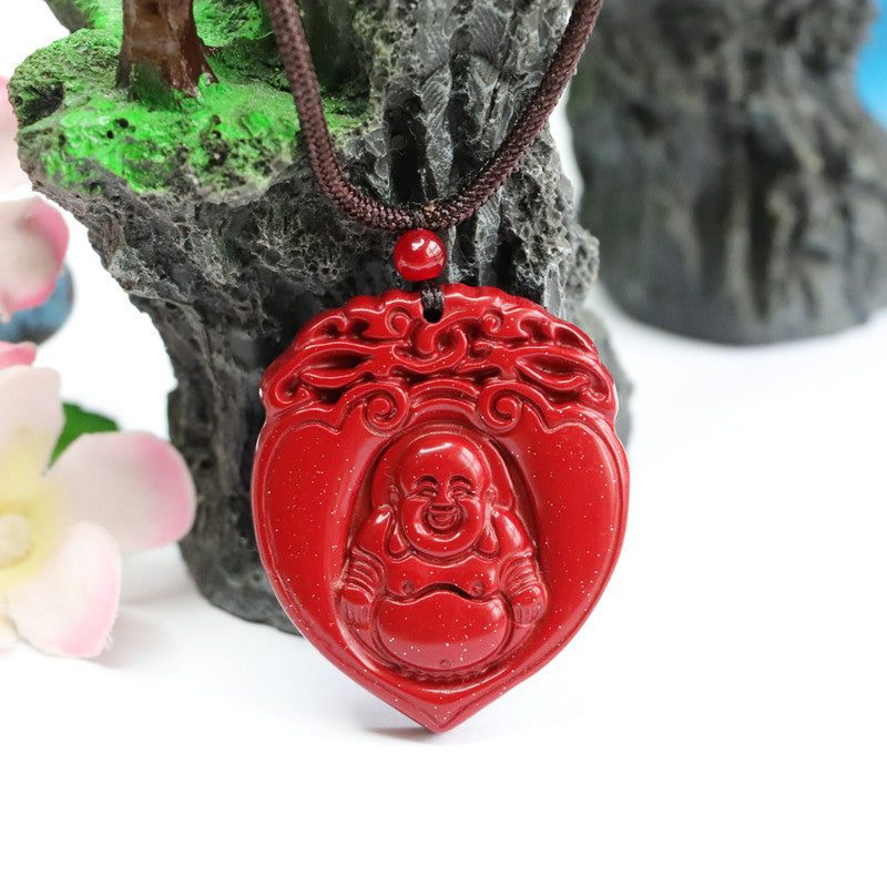 Cinnabar Pendant A Buddha in Heart Pendant