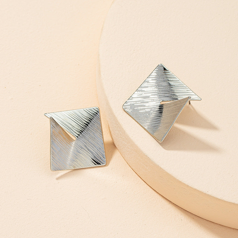 Exaggerated Retro Metal Texture Earrings - Vienna Verve Collection