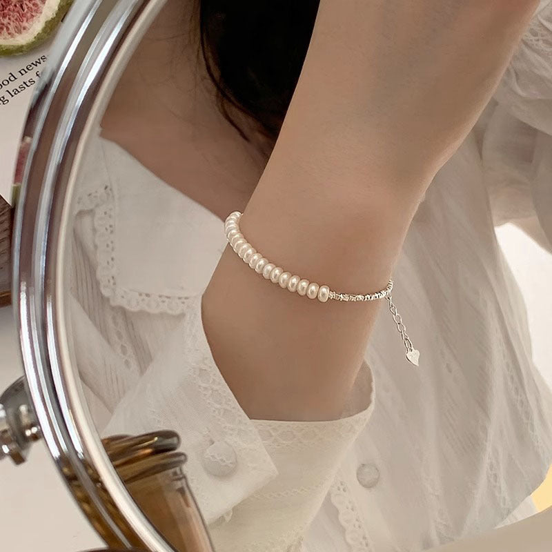 Luxurious Sterling Silver Freshwater Pearl Bracelet