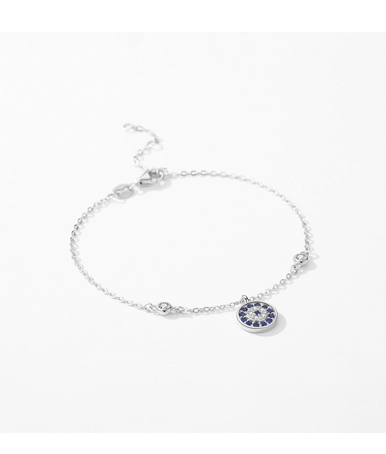 Everyday Genie Sterling Silver Blue Eye Bracelet with Zircon Demon Eye