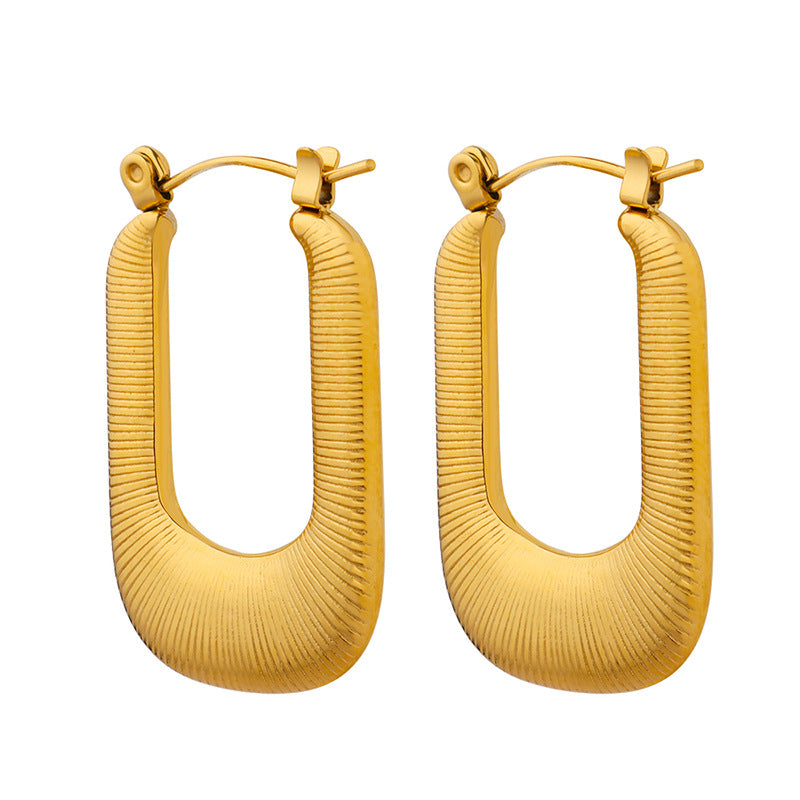 Exaggerated Metallic Earrings with Gold Plating and Hip-hop Flair