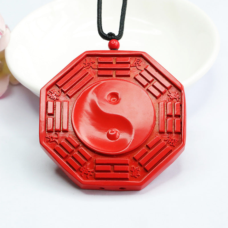 Red Sand Yin Yang Bagua Tag Pendant for Harmonizing and Protecting