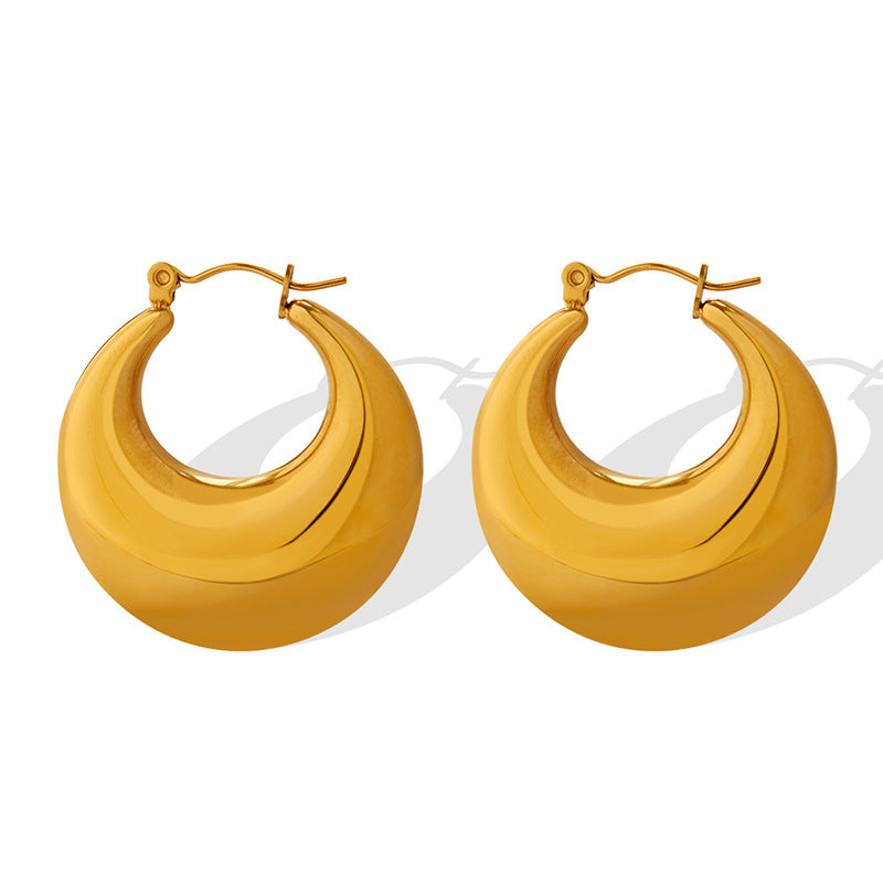 Exquisite U-Shaped Earrings: High-End Titanium Steel Gold-Plated Design