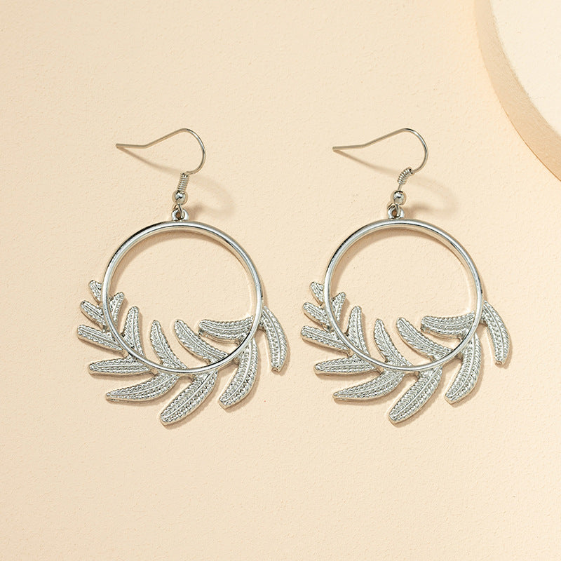 Golden Leaf Metal Earrings - Vienna Verve Collection