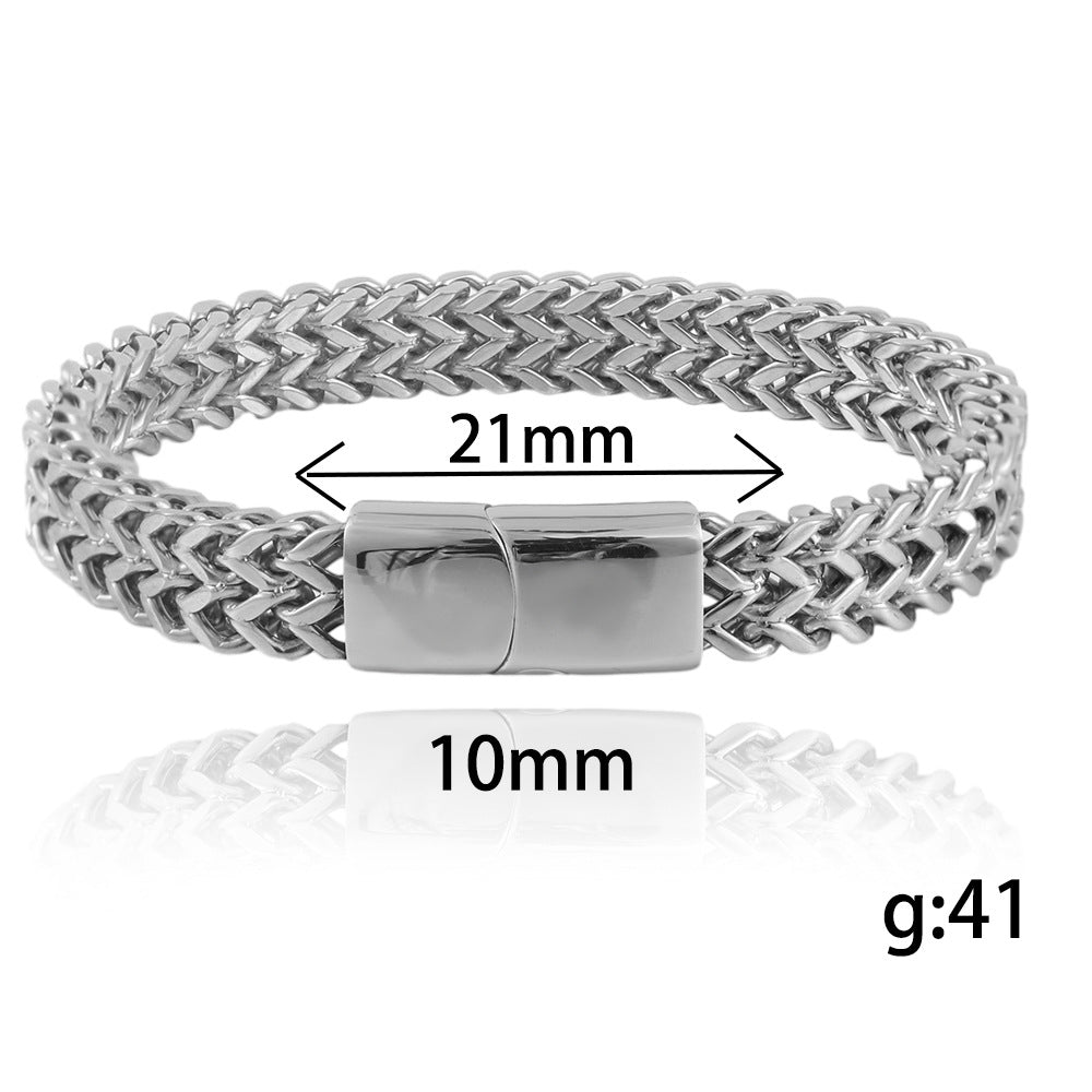 Titanium Steel Braided Chain Bracelet for Men - Trendy Open Design and Durable Fashion Accessory