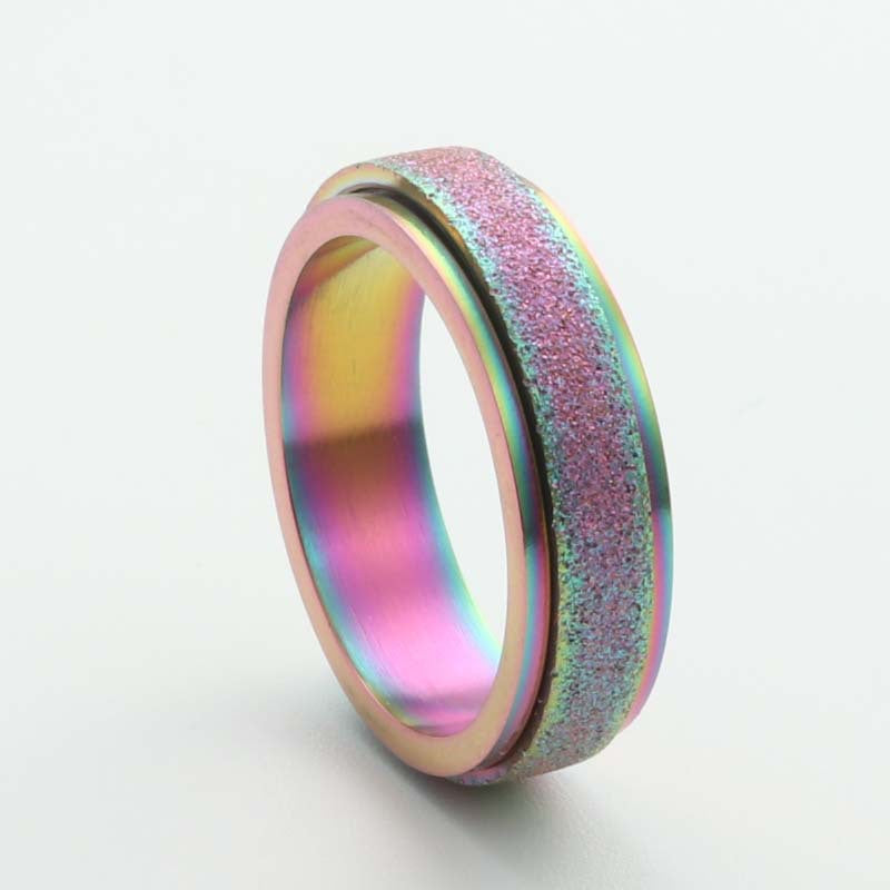 Titanium Steel Matte Rotating Ring for Men - Retro and Trendy Stainless Steel Accessory