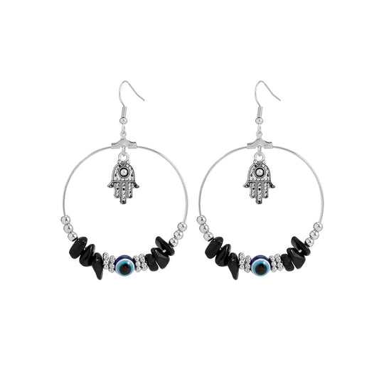 European and American Jewelry Collection featuring Unique Geometric Earrings, Retro Round Rings, and Eye-catching Stone Earrings