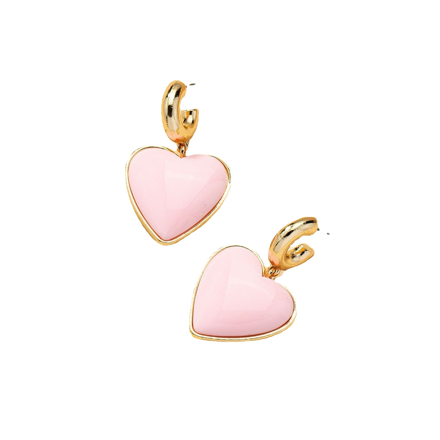 Exaggerated Peach Heart Earrings - Vienna Verve Collection