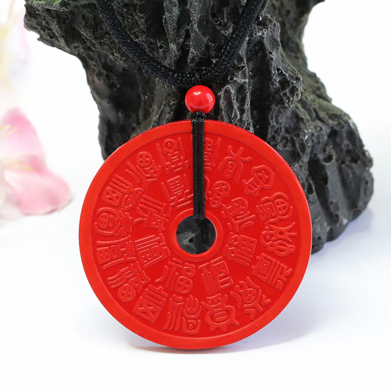 Cinnabar Blessing Lucky Safe Buckle Pendant Red Sand Pendant