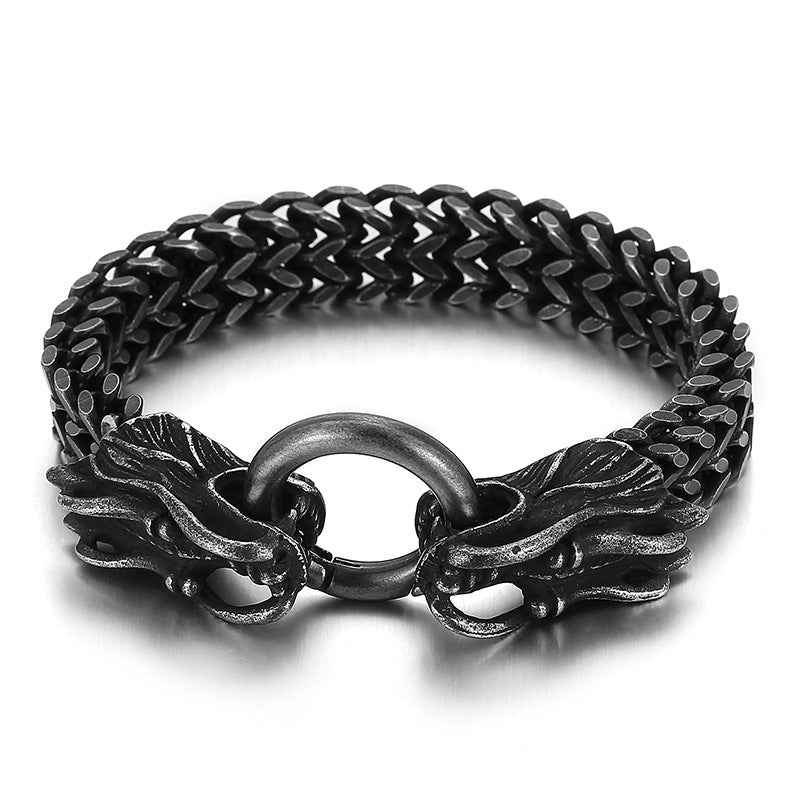 Vintage-Inspired Men's Titanium Steel Bracelet with Unique Faucet Design - Perfect Gift for Him