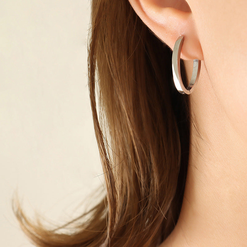 Trendy Titanium U-Shaped Earrings for Instagram Cool Style