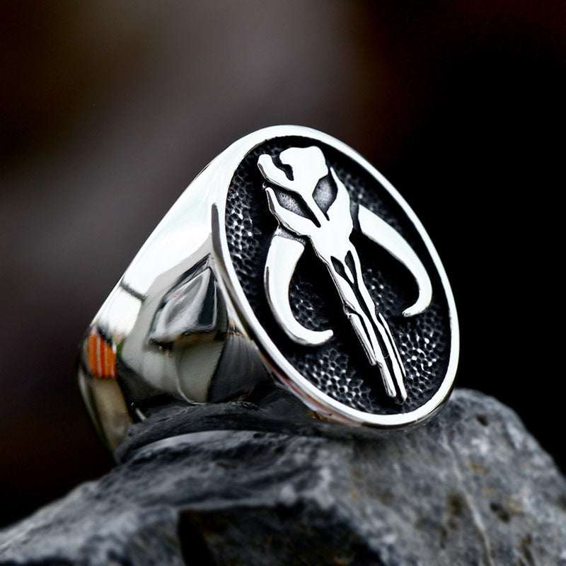 Retro Titanium Steel Skull Ring for Men - Wholesale Film and Television Inspired Jewelry