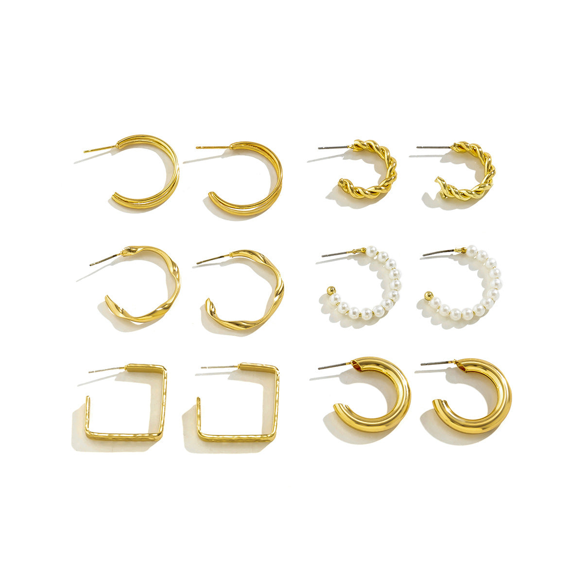 Elegant Circular Ring and Imitation Pearl Earrings Set for Women from Planderful Vienna Verve Collection