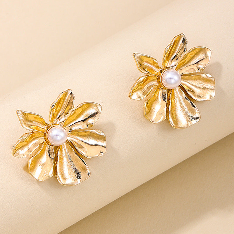 Extravagant High-End Pearl Flower Earrings for Women, Elegant Spring and Summer Jewelry