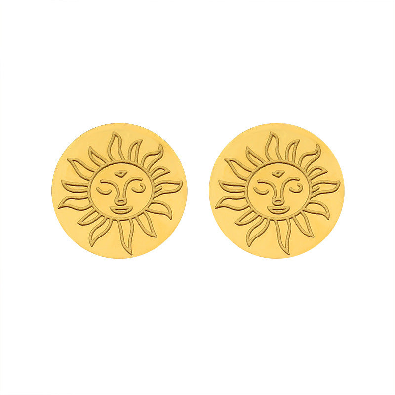 Sun-Kissed Minimalist Earrings in 18K Gold Plated Titanium Steel