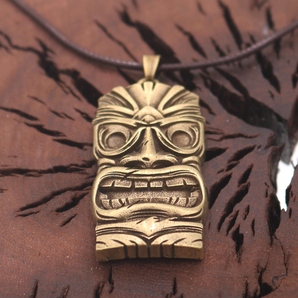 McKay New Zealand God Metal Necklace - Polynesian Tiki Totem for Men