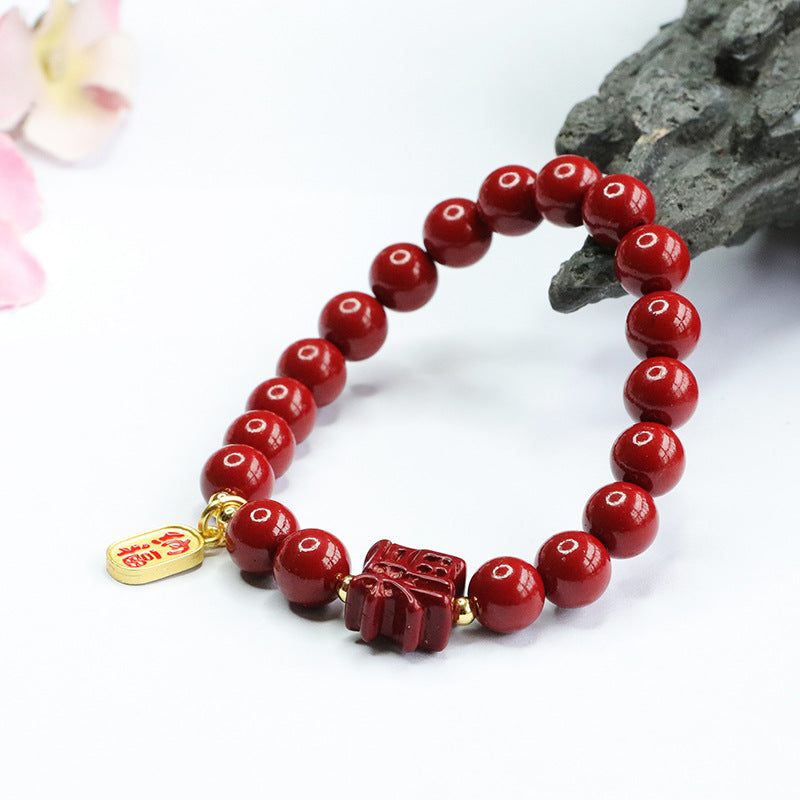 Vermilion Sand Cinnabar Stone Sterling Silver Bracelet