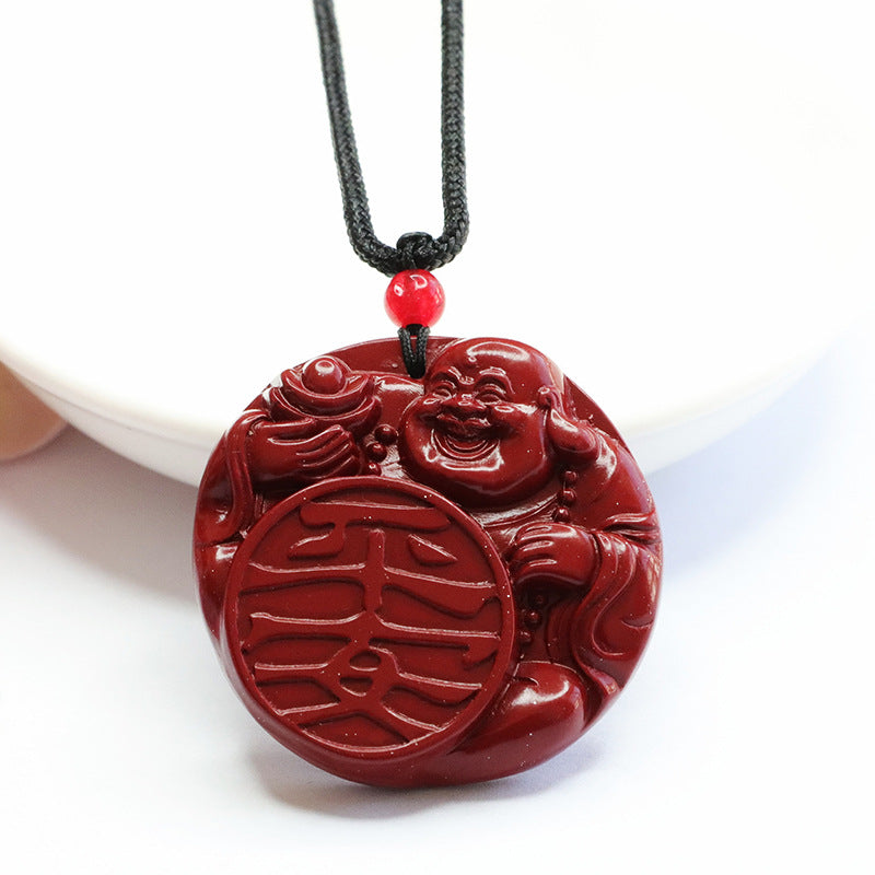 Cinnabar Buddha Pendant Buddha Safe Round Pendant