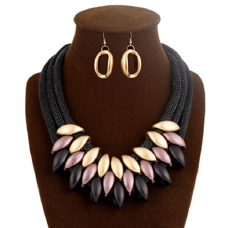 Jungle Rhythms Tassel Necklace and Earrings Set by Planderful