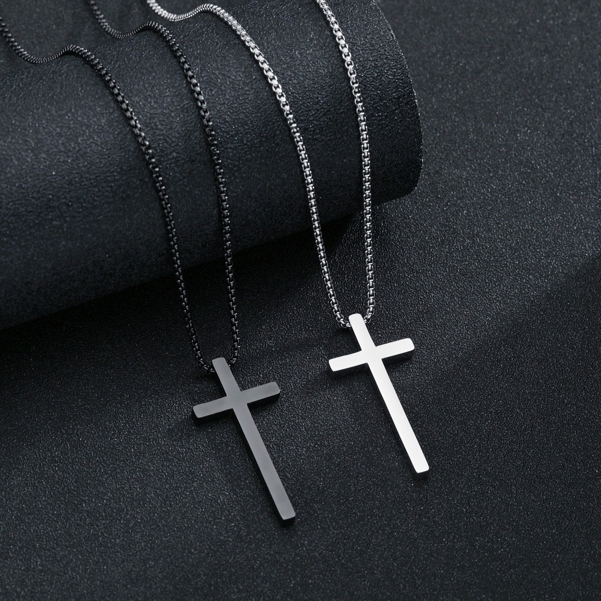 European and American Style Men's Stainless Steel Cross Necklace - Planderful Collection, Everyday Genie - Factory Wholesale