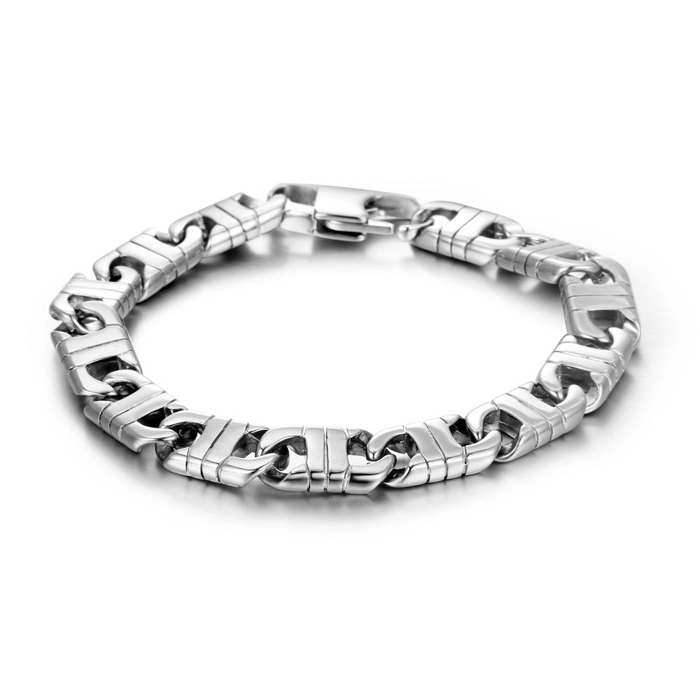 Men's Creative Titanium Steel Bracelets - Stylish Hip-Hop Inspired Jewelry