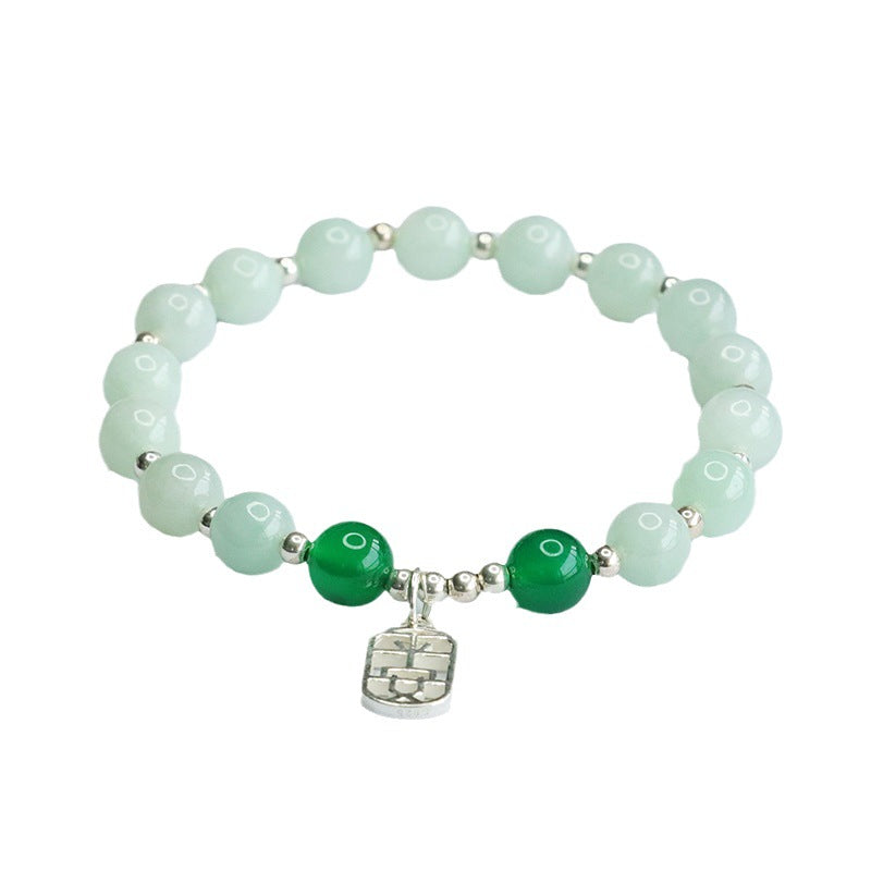 Elegant Sterling Silver Jade Bracelet by Ping An Brand