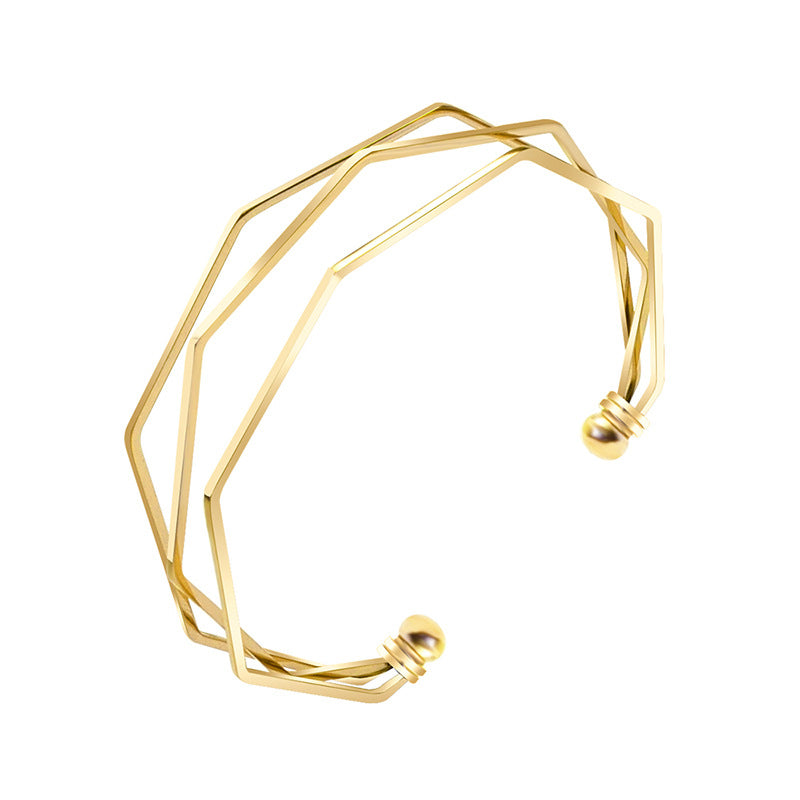 18K Gold-Plated Multilayer Bracelet with Elegant European Design for Women