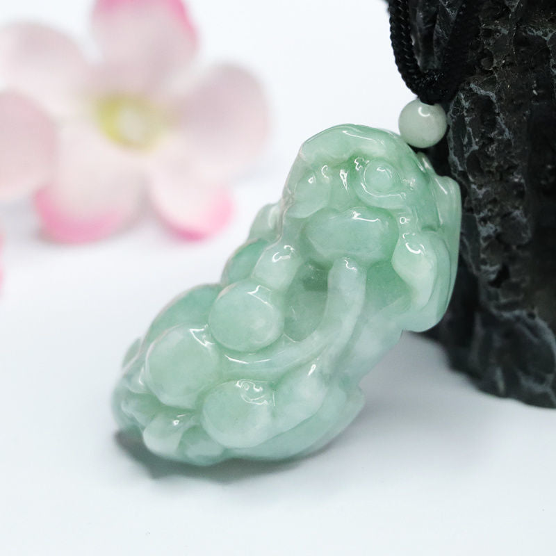 Fortune's Favor Sterling Silver Jade Pixiu Pendant