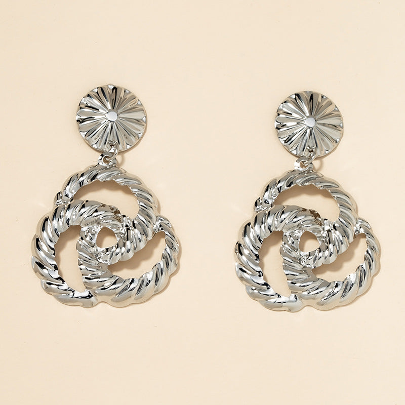 Metallic Verve Earrings - European & American Influence