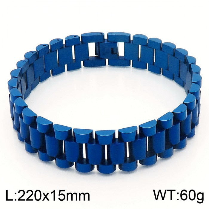 Stylish Adjustable Men's Stainless Steel Bracelet - Wholesale Fashion Accessory