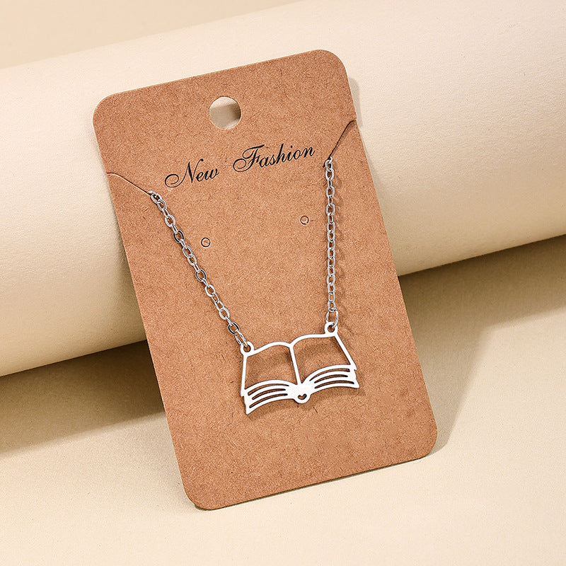 Luxurious Graduation Season Necklace with Cut-Out Book Pendant