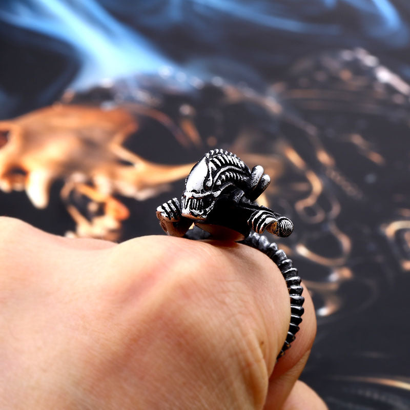 Fierce Mutant Animal Retro Titanium Steel Men's Ring - Bold European and American Jewelry