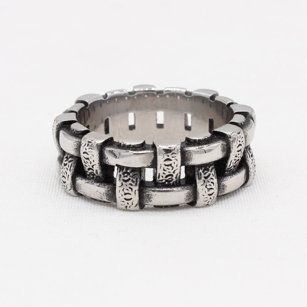 Personalized Retro Titanium Steel Ring for Men - European and American Style