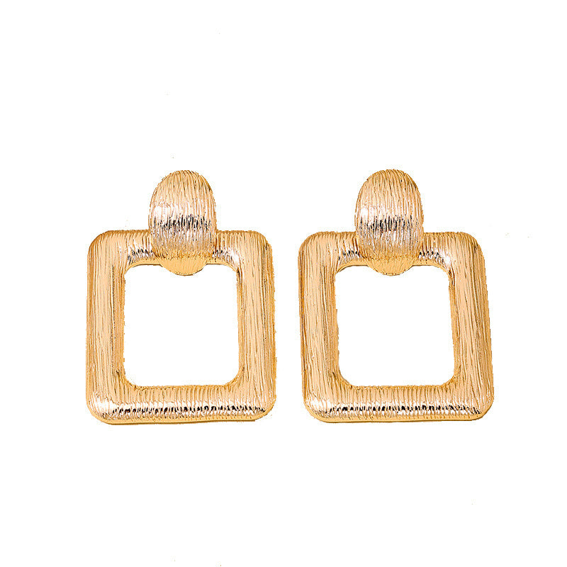 Square Geometric Earrings with Retro Vibe - Vienna Verve Collection