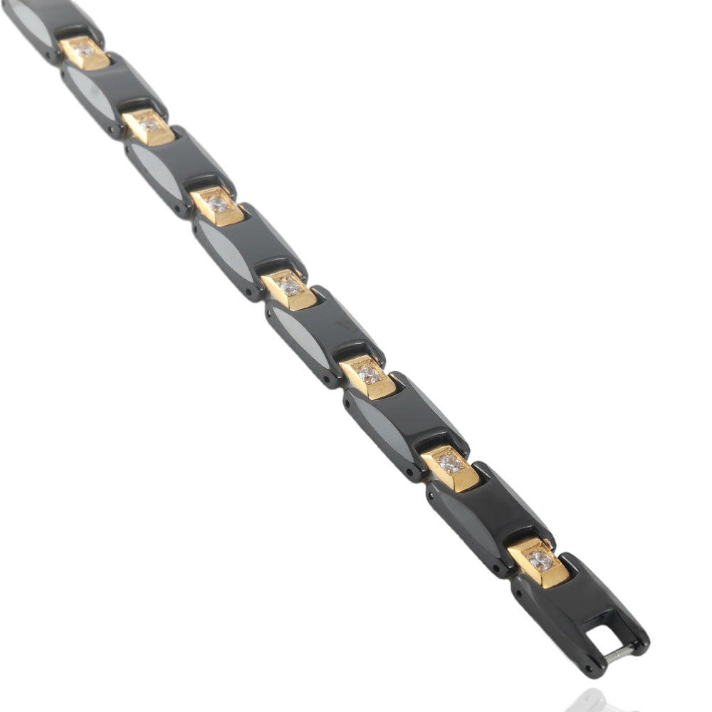 Punk-Inspired Unisex Titanium Steel Bracelet - Personalized Stainless Steel & Tungsten Design for Men and Women