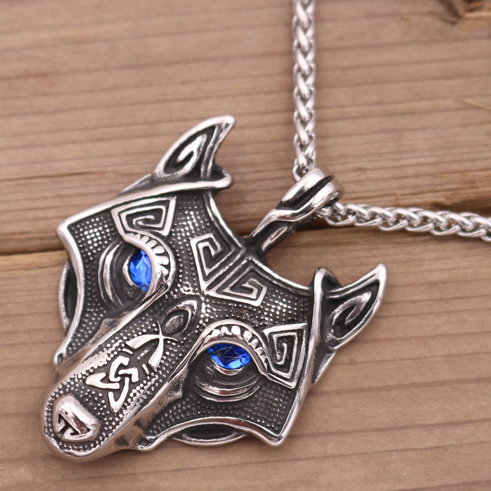 Mystical Viking Wolf Necklace with Celtic Touch