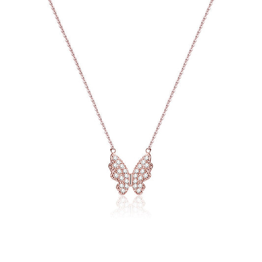 Zircon Butterfly Silver Necklace