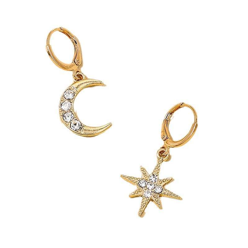 Elegant Moon and Star Wedding Earrings - Vienna Verve Collection