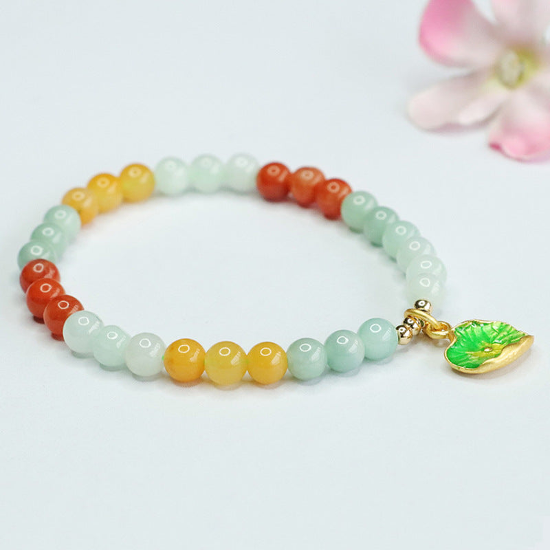 Colorful Sterling Silver Jade Bracelet by China-Chic Jewelry