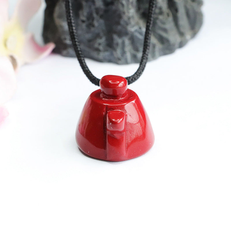 Ethnic Charm Vermilion Sand Tea Pot Pendant