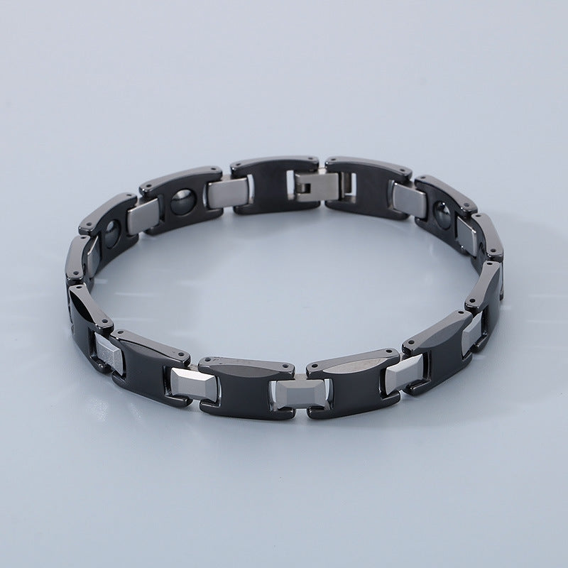 Couple's Magnetic Elegance - Stylish Black Tungsten Steel Bracelets for Him and Her