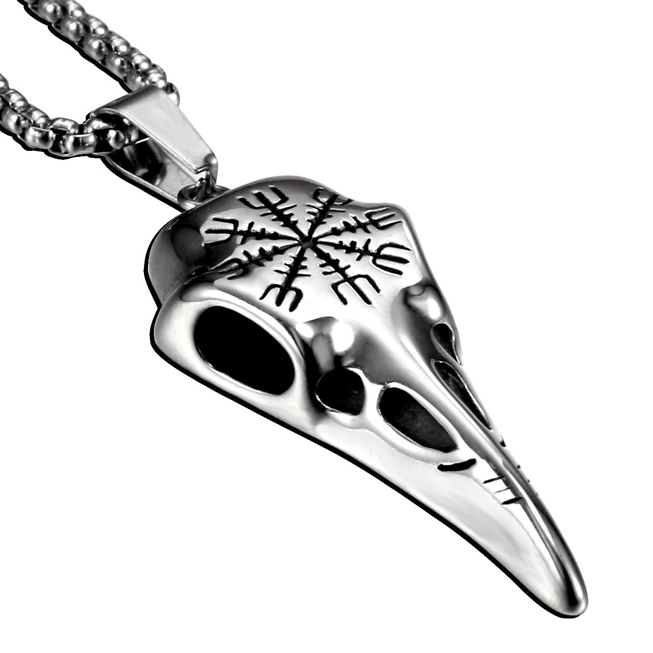 Viking-Inspired Titanium Steel Pendant for Men - Retro European and American Fashion Design