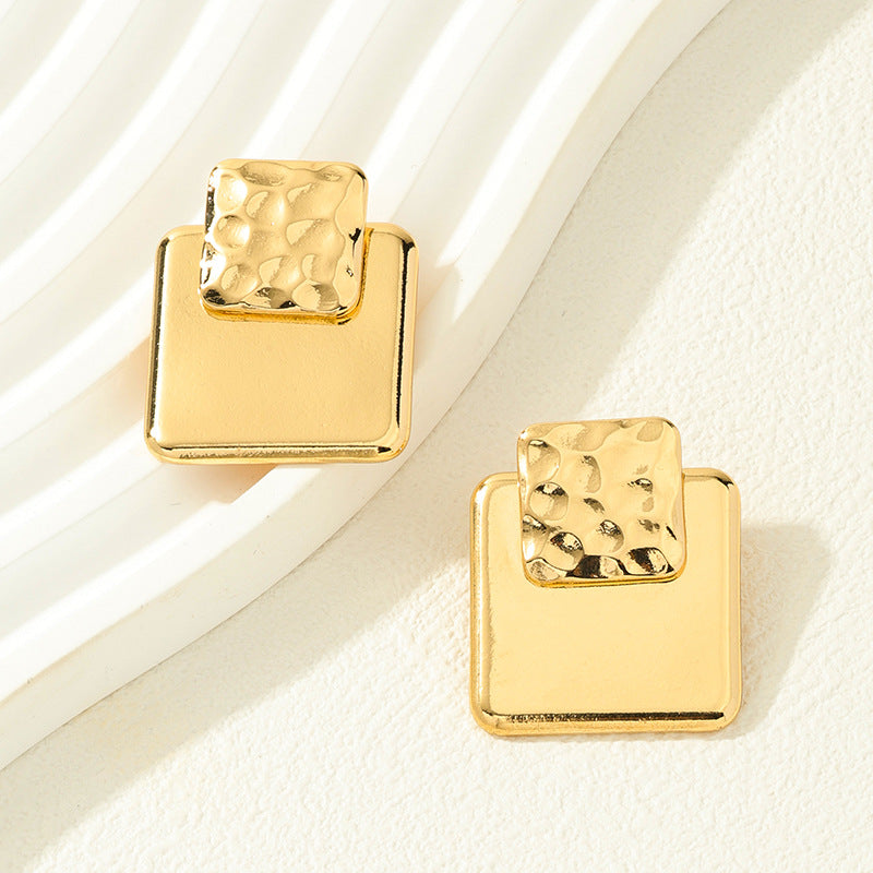 Sophisticated Square Patterned Earrings for Women - Vienna Verve Collection