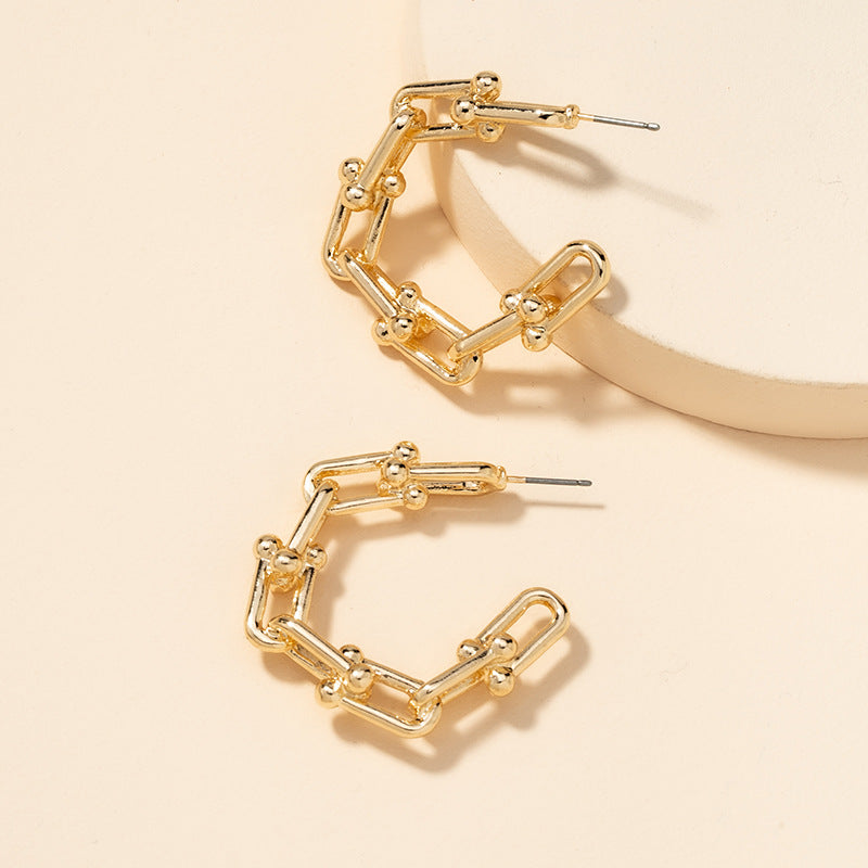 Metal C-Shaped Earrings - Vienna Verve Collection by Planderful