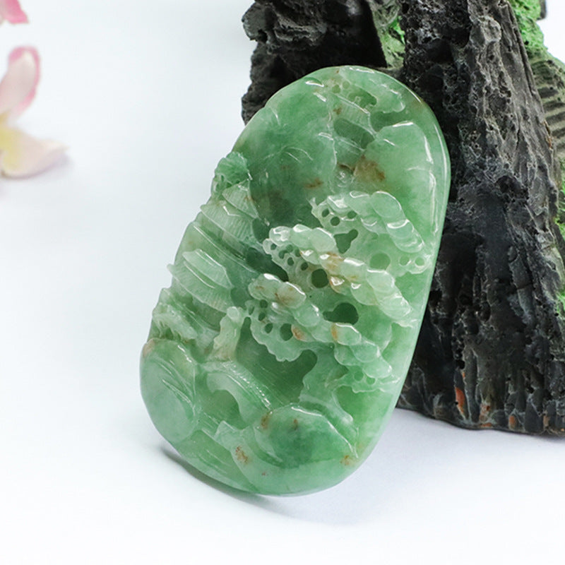 Scenic Jade Pendant in Sterling Silver