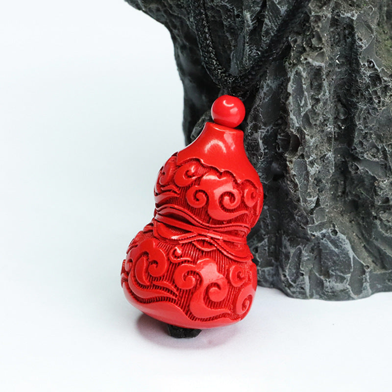 Red Cloud Sterling Silver Cinnabar Gourd Pendant